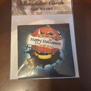 SPOOKY HALLOWEEN CHANDELIER  Greeting CARD & Envelope Hooks For Hanging